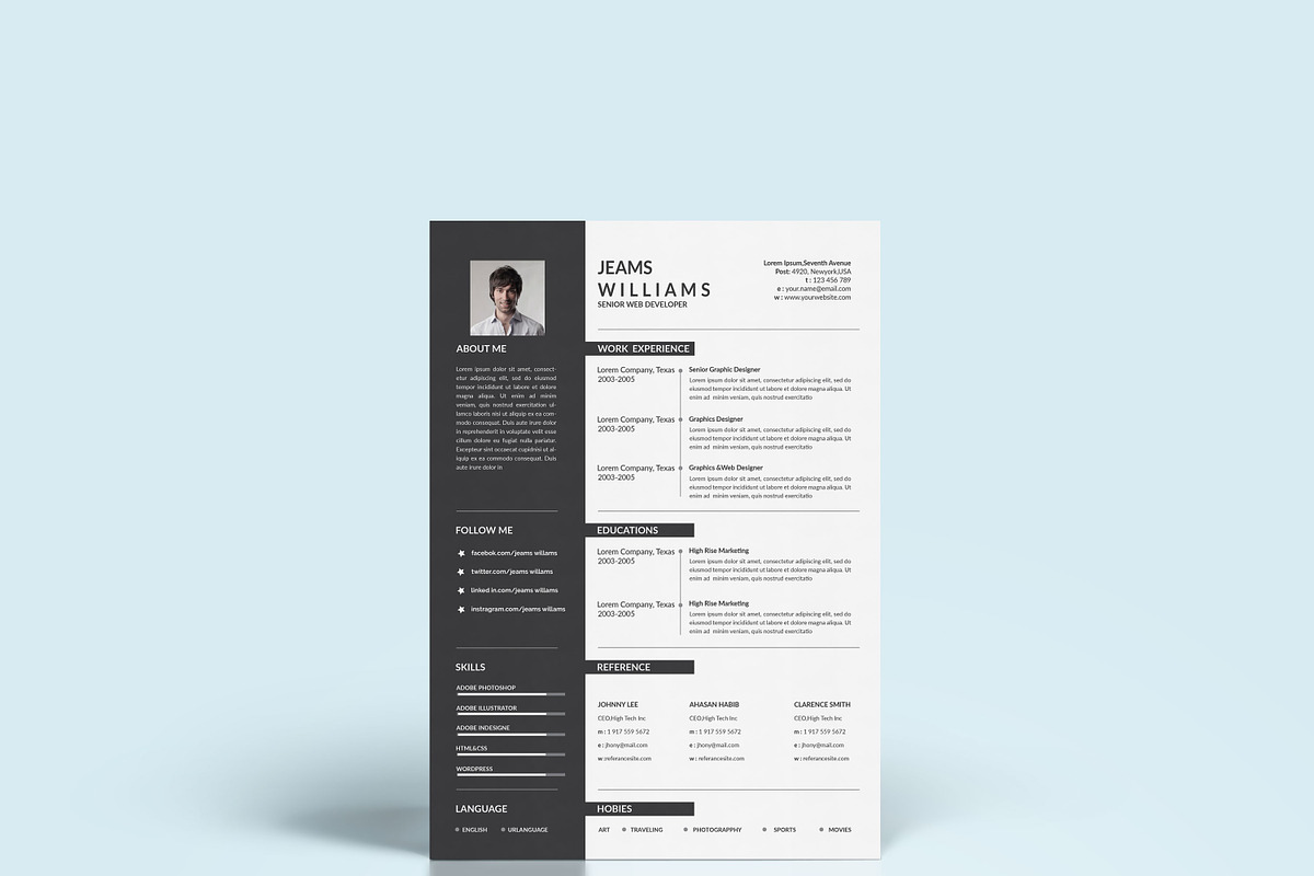 Clean Resume CV, a Resume Template by Blackcloud_Creations (Photo 6 of 6)
