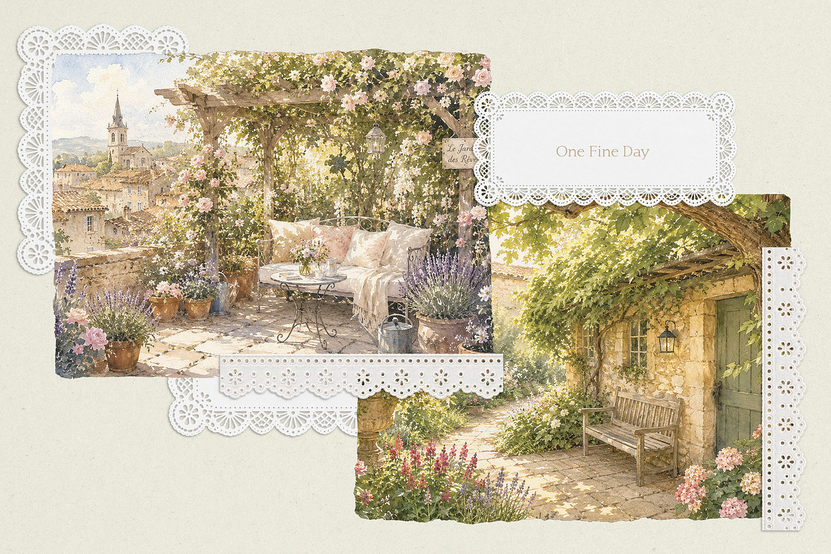 French Cottage Garden Watercolor Set, a Decorative Illustration by Euonia Meraki (Photo 13 of 18)