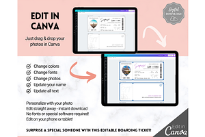 EDITABLE Boarding Pass Template