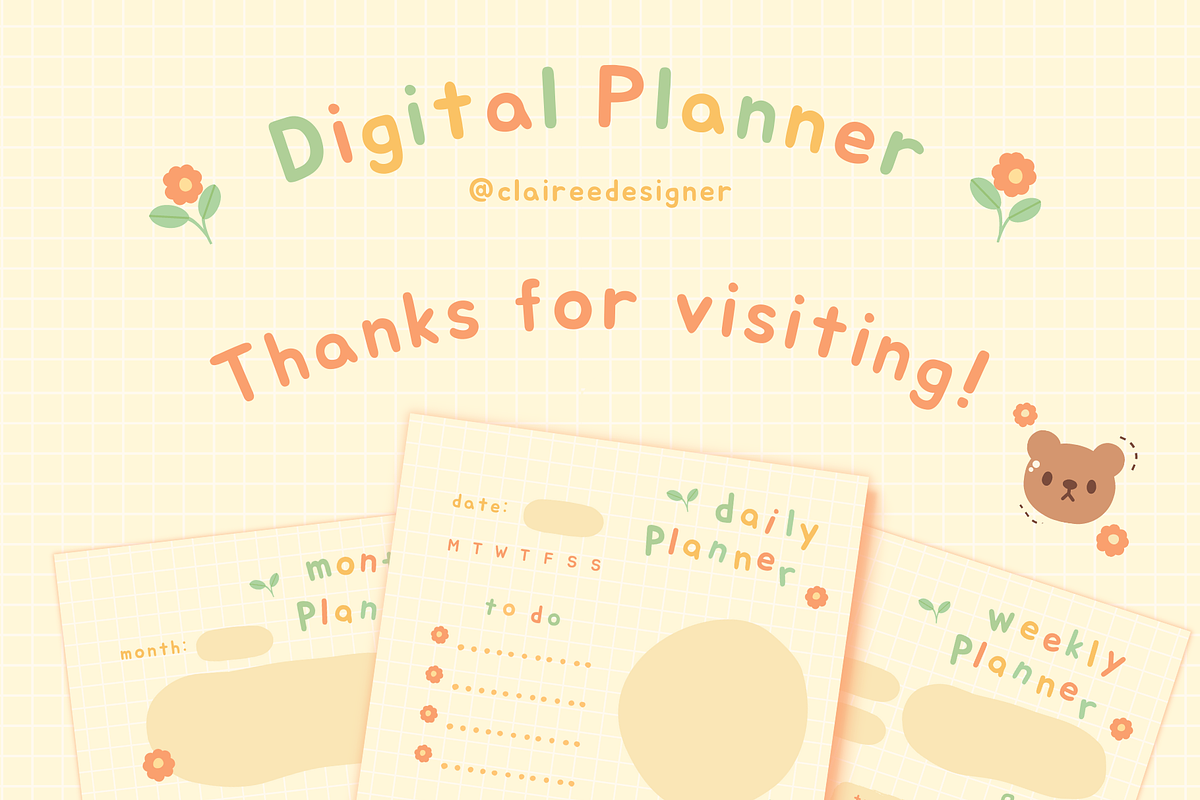 Warm Pastel Digital Planner Set, a Stationery Template by Clairee Design Studio (Photo 6 of 6)