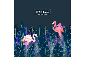 Tropical Background Banner Vector