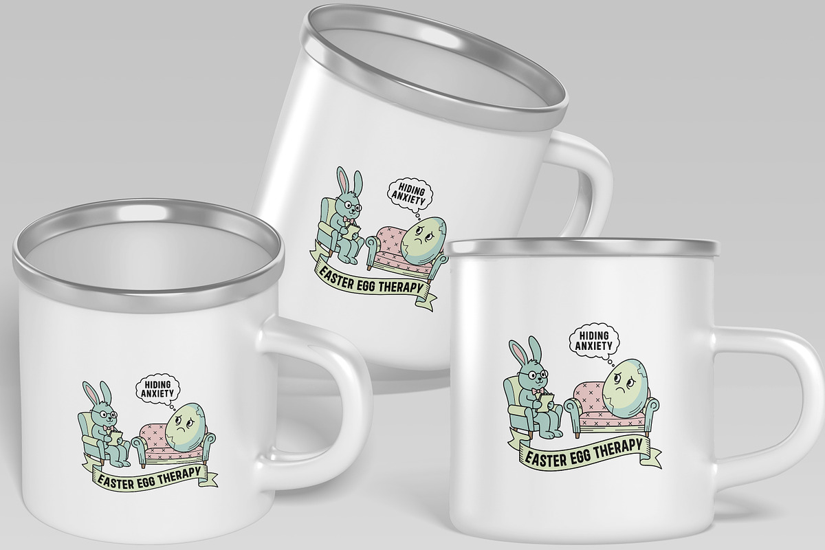 Funny Easter Bunny Egg Therapy SVG, a Seasonal Illustration by Ghagra (Photo 6 of 7)