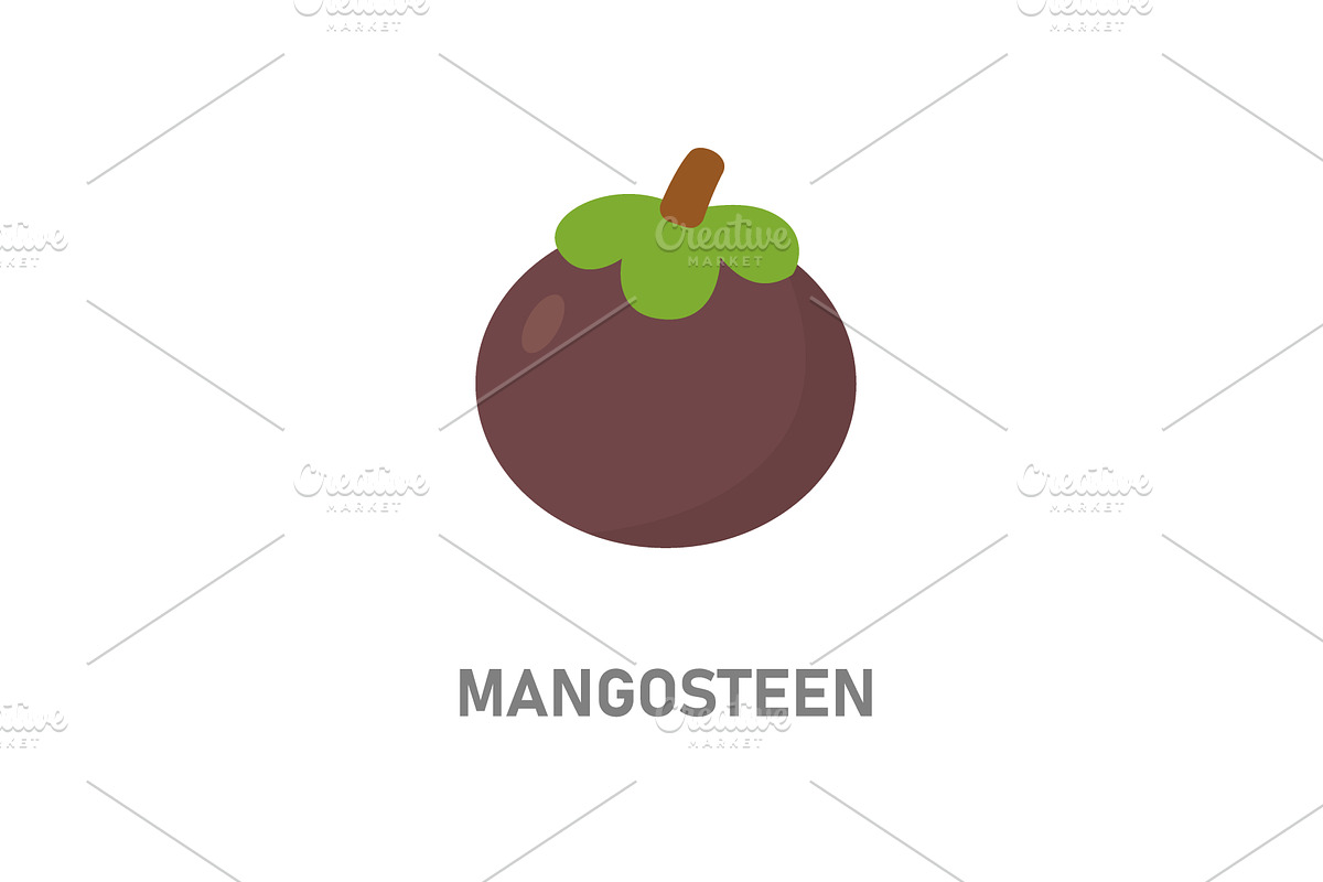 Mangosteen exotic fruit. Purple, a Food Illustration by GraphiShop
