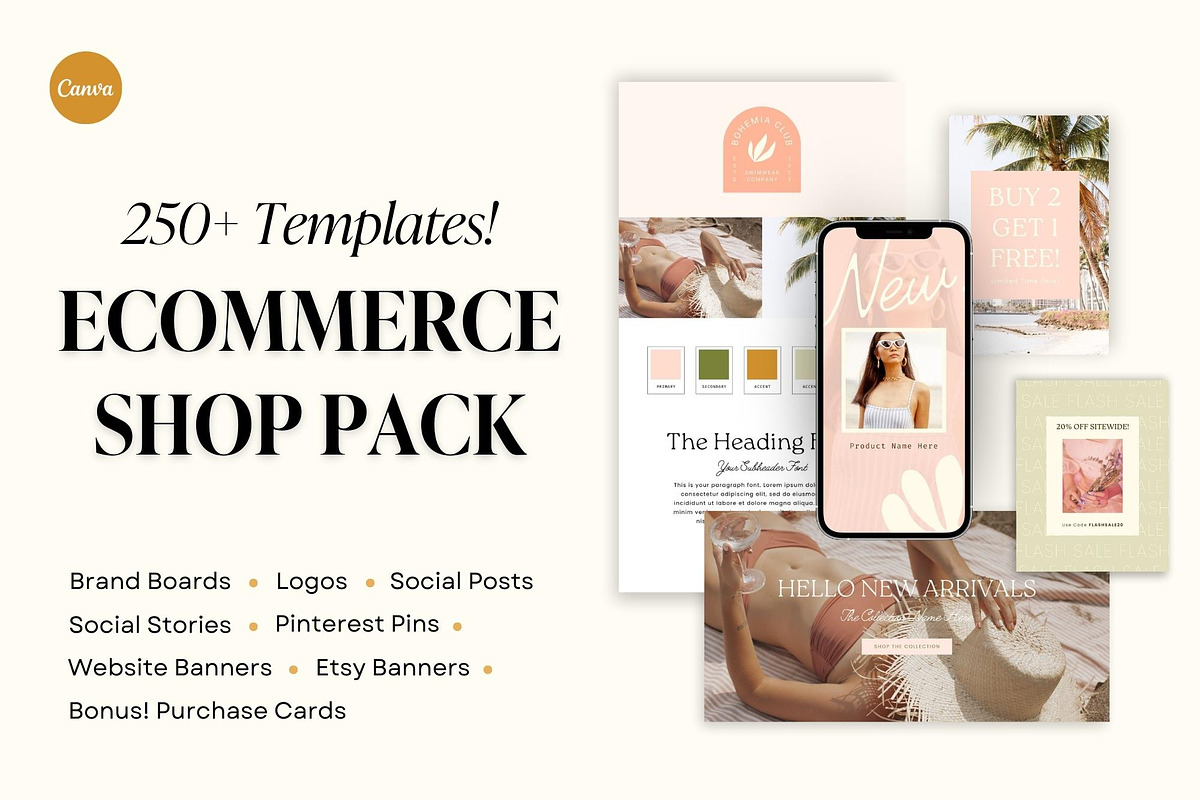 E-Commerce Shop Canva Template Pack