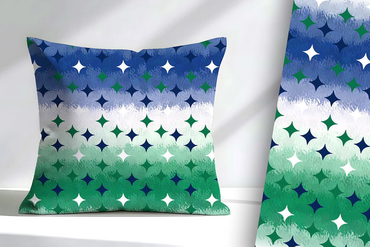 Diamond on Blue White and Green, a Pattern Graphic by Sharon Schwalbe (Photo 3 of 7)