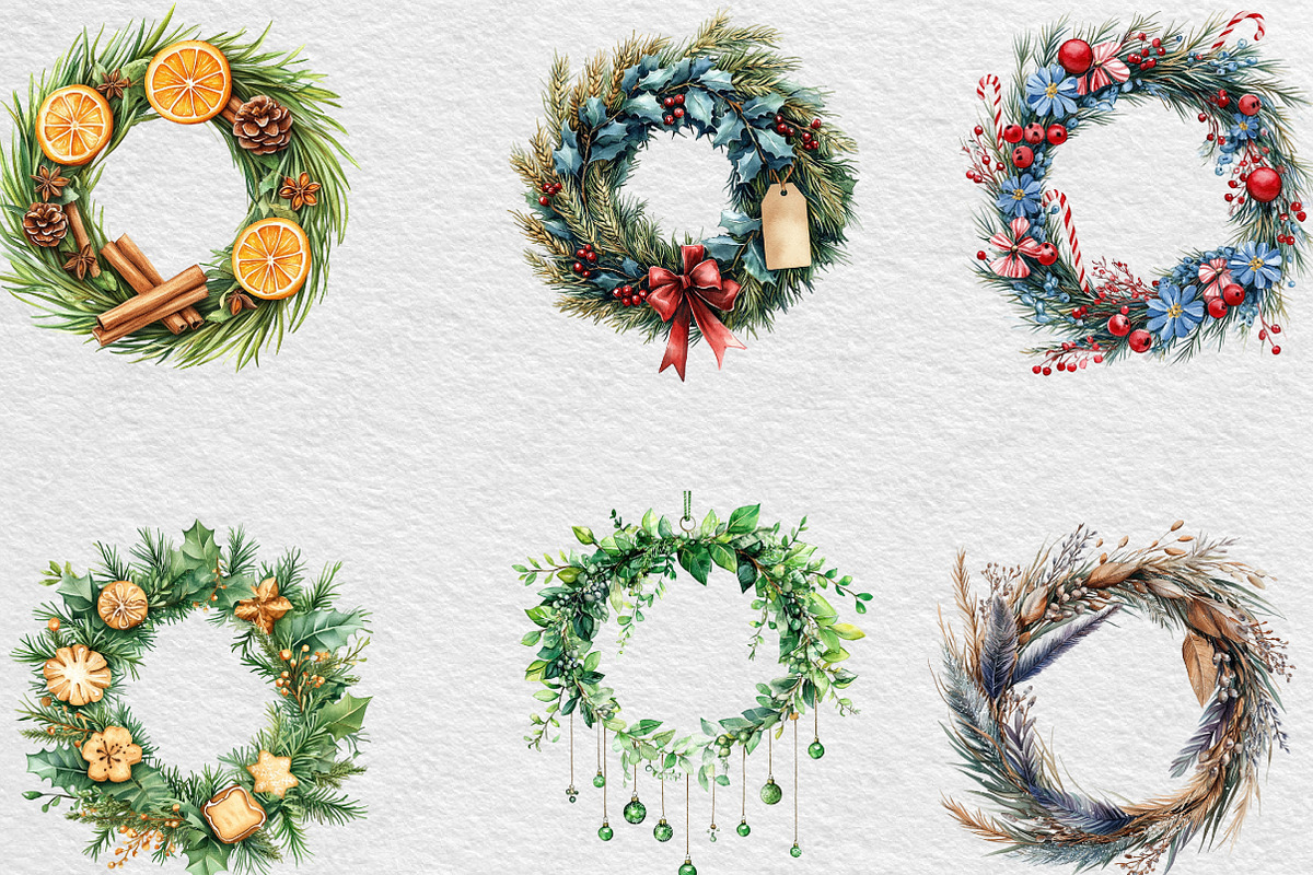 Grass Wreath Christmas Sublimation, an Illustration by Black Bird Studio (Photo 4 of 6)
