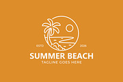 Summer beach logo linear badge, a Branding & Logo Template by Signatoro (Thumbnail 3 of 3)