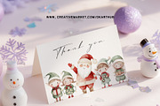 Watercolor Christmas – Santa, Elves, a Seasonal Illustration by OKArtHub (Thumbnail 2 of 12)