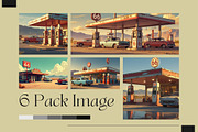 6 Retro Route 66 Gas Station Photos, an Industrial Photo by adenpinkstore (Thumbnail 1 of 7)