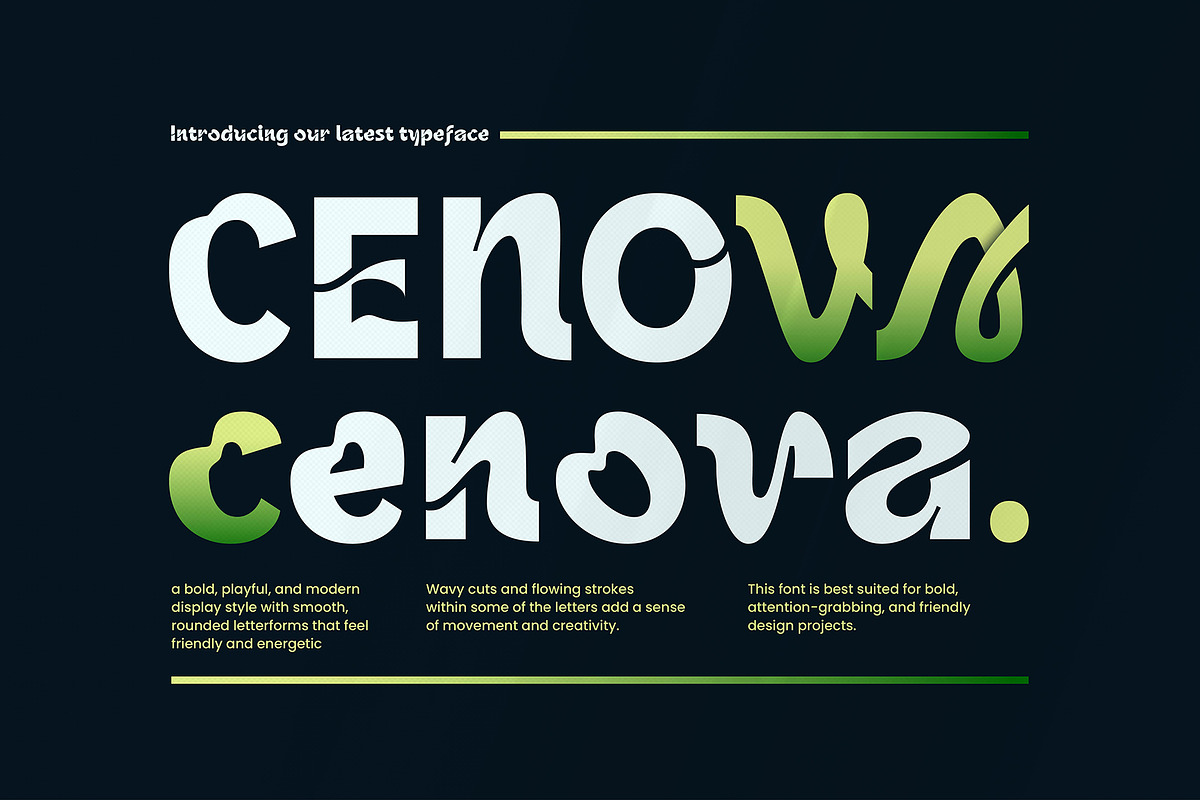 Cenova Bold Modern Display Font, a Sans Serif Font by Jaruka (Photo 1 of 8)