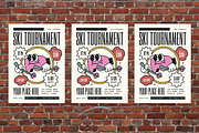 Cartoon Ski Tournament Flyer Set, a Flyer Template by Aiyari Graphic (Thumbnail 3 of 3)