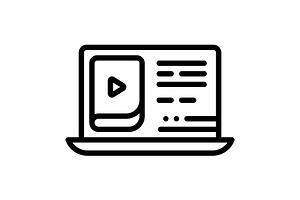 Course digital black icon, an Outline Icon by Creative priyanka