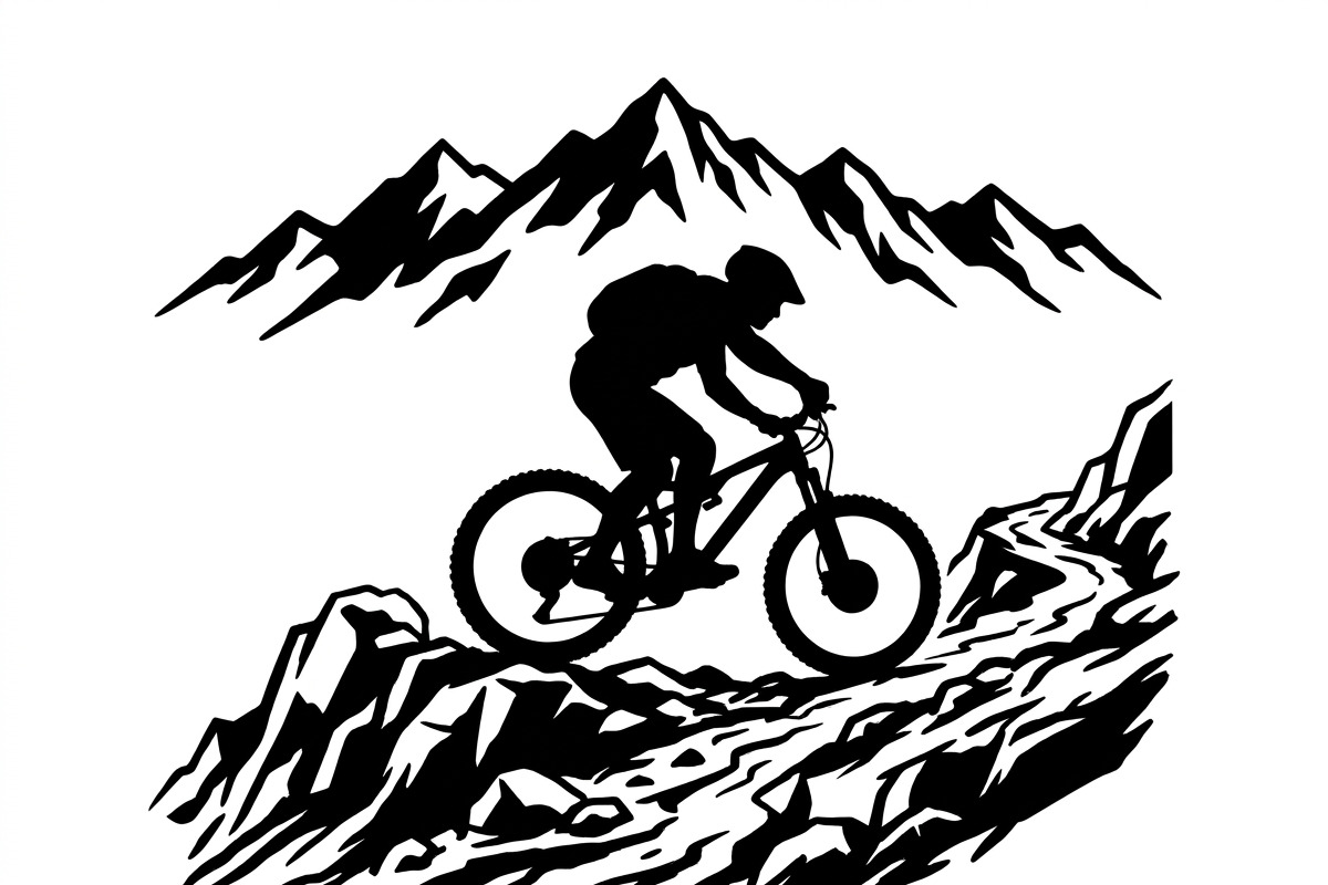 Mountain Biker Silhouette, a Person Illustration by Amazin_art (Photo 4 of 27)