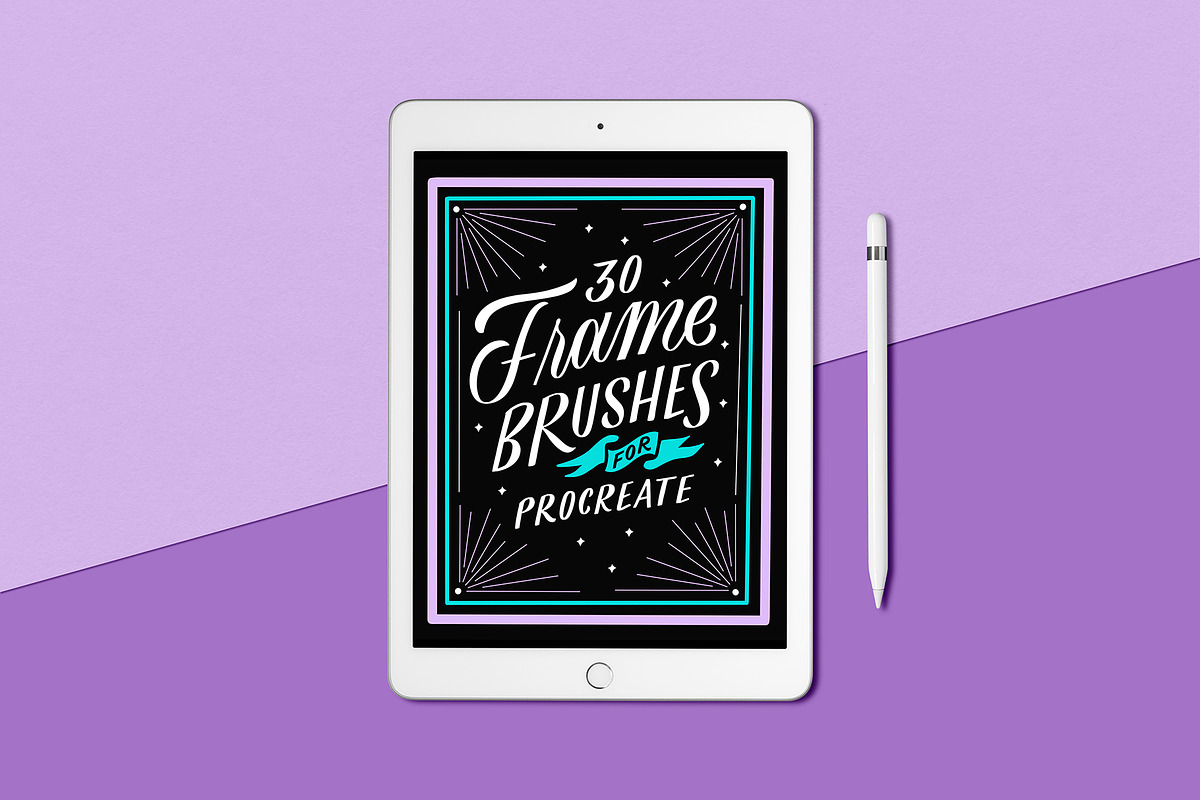 30 Frame Brushes for Procreate App, a Brush Add-On by Molly Jacques (Photo 2 of 6)