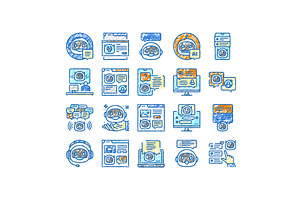 chat bot robot service online icons, an Object Illustration by pikepicture
