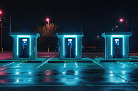 A Nighttime View of a Parking Lot Wi, a Photo by Iftikhar Alam