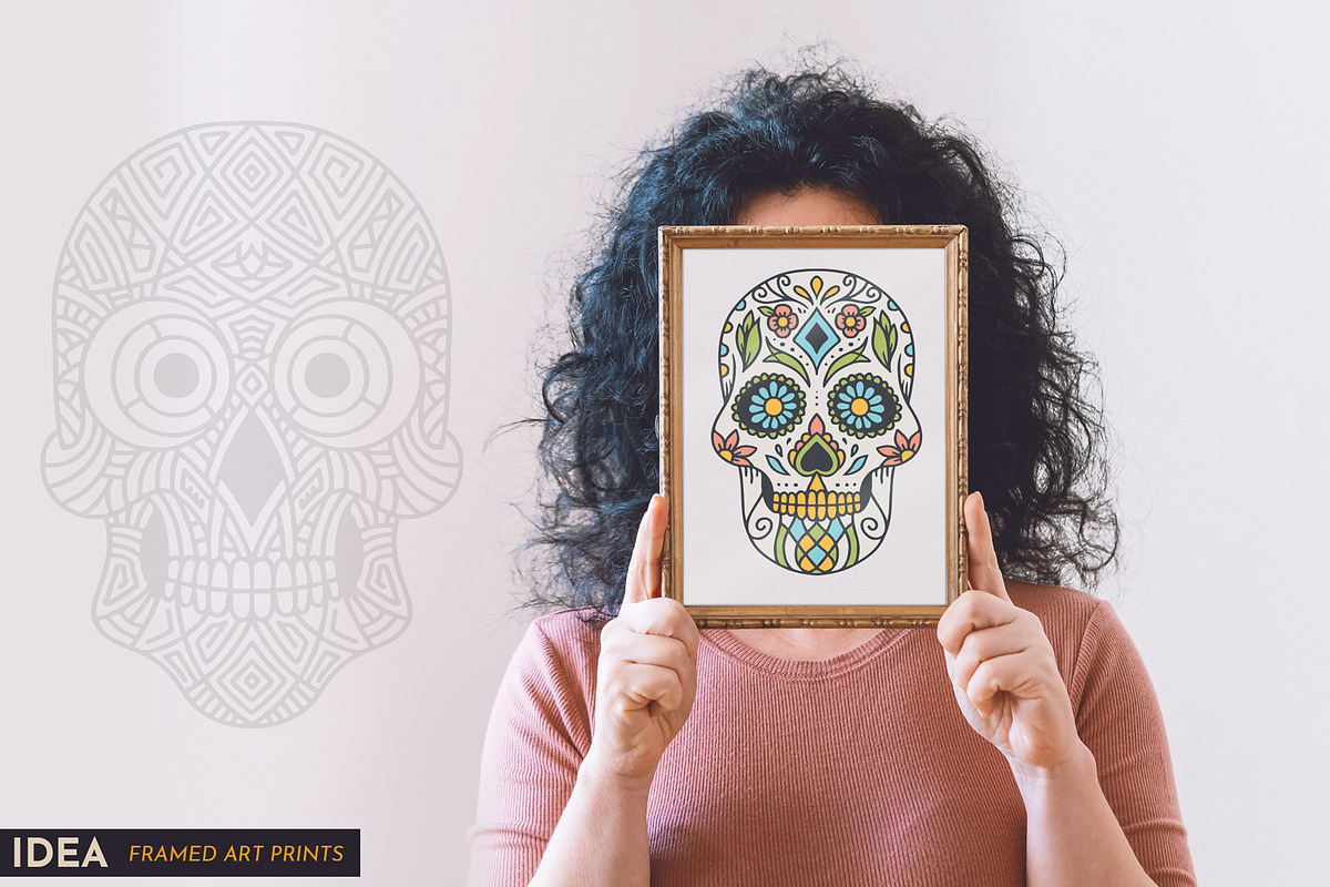 100 Decorative Vector Skulls, a Decorative Illustration by pixaroma (Photo 23 of 37)