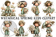 Whimsical Spring Kids Clipart, an Illustration by OK Design (Thumbnail 2 of 6)