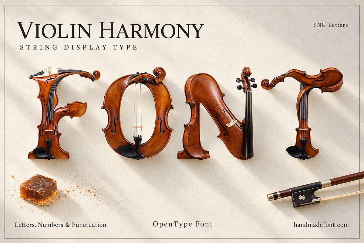 Violin Harmony Font, a Serif Font by Handmadefont (Photo 1 of 15)