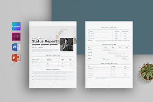 Project Status Report | Word & Canva, a Stationery Template by obayes