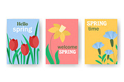 Set of spring cards with flowers, a Card Template by Tati_Kli (Thumbnail 5 of 5)