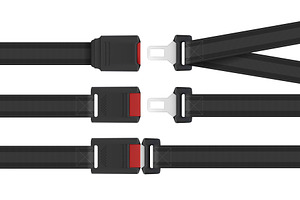 Black seatbelt buckle set, a Transportation Illustration by art PVP - market