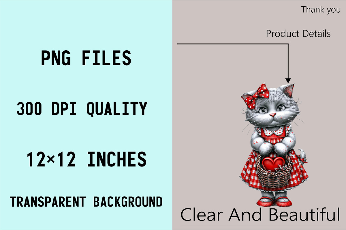 Valentine Cats Clipart, an Illustration by SVGArt (Photo 5 of 7)