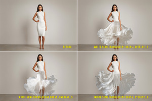 White Translucent Dress PNG Overlays