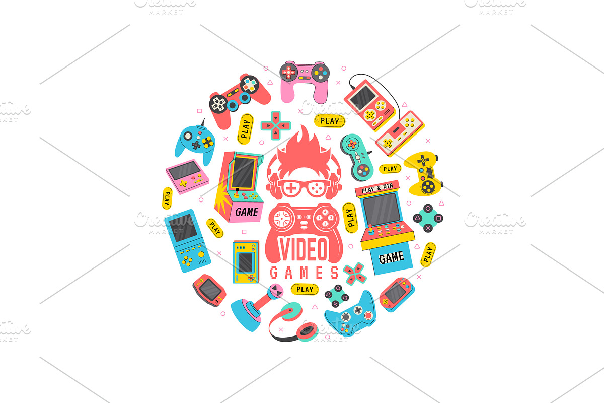 Gaming poster. circle shape, a Technology Illustration by Onyx
