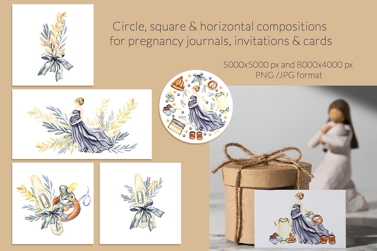 Baby Shower Watercolor Collection, a Decorative Illustration by WatercolorElena (Photo 5 of 12)