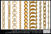 18 Vector Chain Brushes Illustrator, a Brush Add-On by Pickover Designs (Thumbnail 5 of 6)
