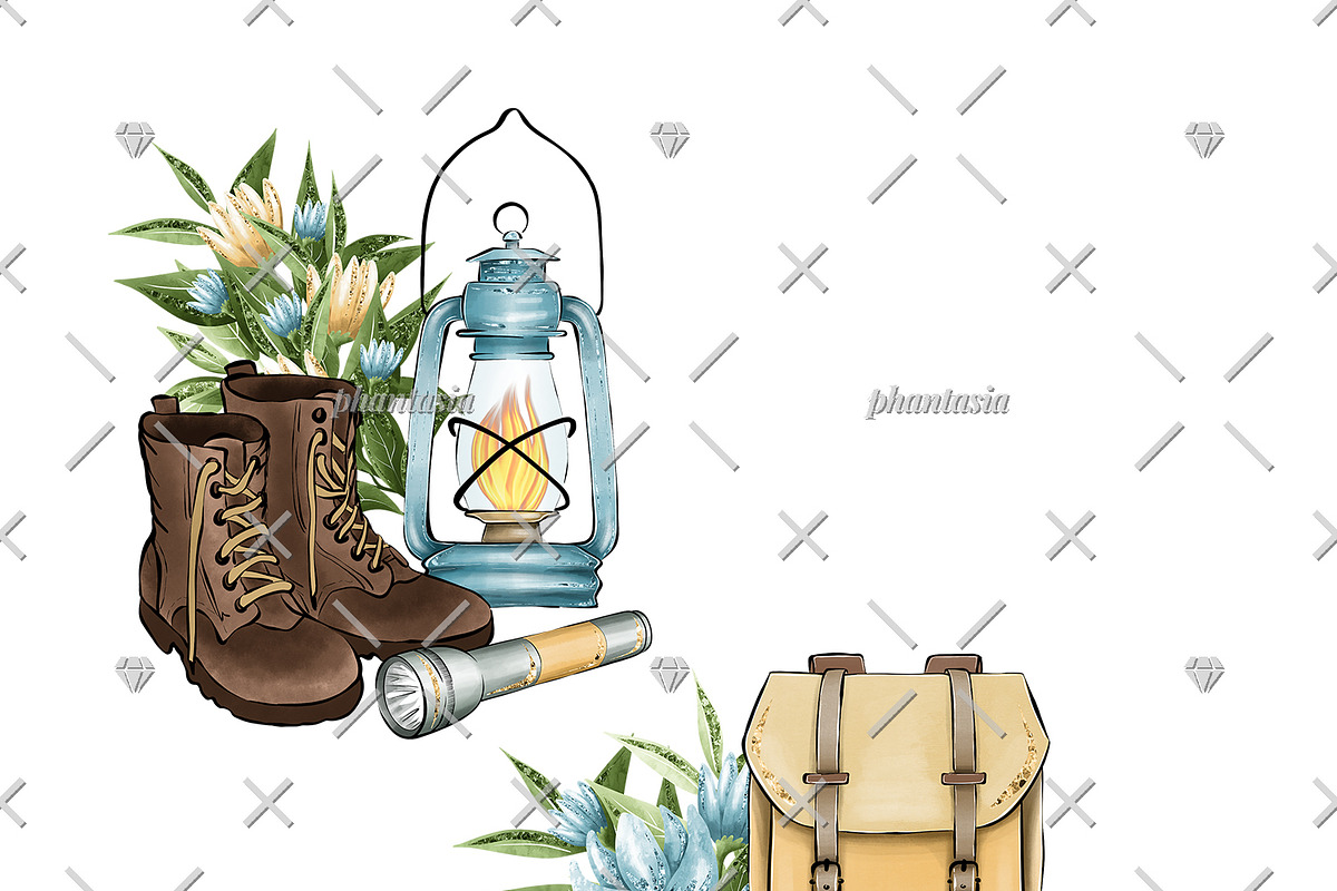 Wanderlust Watercolor Cliparts, an Illustration by Phantasia Design (Photo 5 of 8)