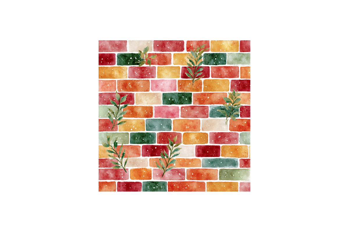 Christmas Brick Backgrounds Images, a Decorative Illustration by PcuDesigns Illustrations (Photo 2 of 3)
