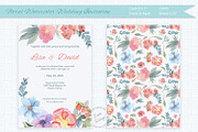 Floral Watercolor Wedding Invitation, an Invitation Template by Love Design (Thumbnail 1 of 7)
