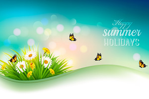 Happy Summer Holidays Background.