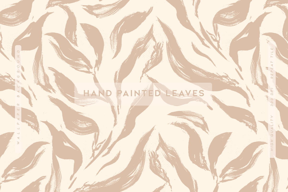 Hand Painted Leaves, a Wallpaper Graphic by MalyskaStudio (Photo 1 of 6)