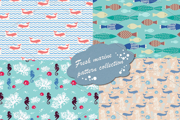 Marine patterns with fish preview 6