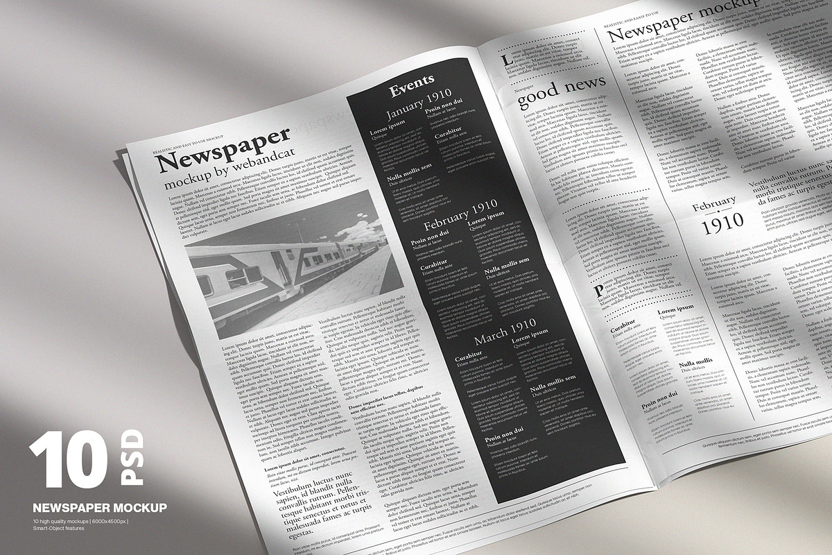 Newspaper Mockup, a Books & Magazine Mockup by WebAndCat (Photo 1 of 13)