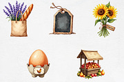 Watercolor Farmer's Market Clipart, an Illustration by CrexoraLab (Thumbnail 4 of 5)