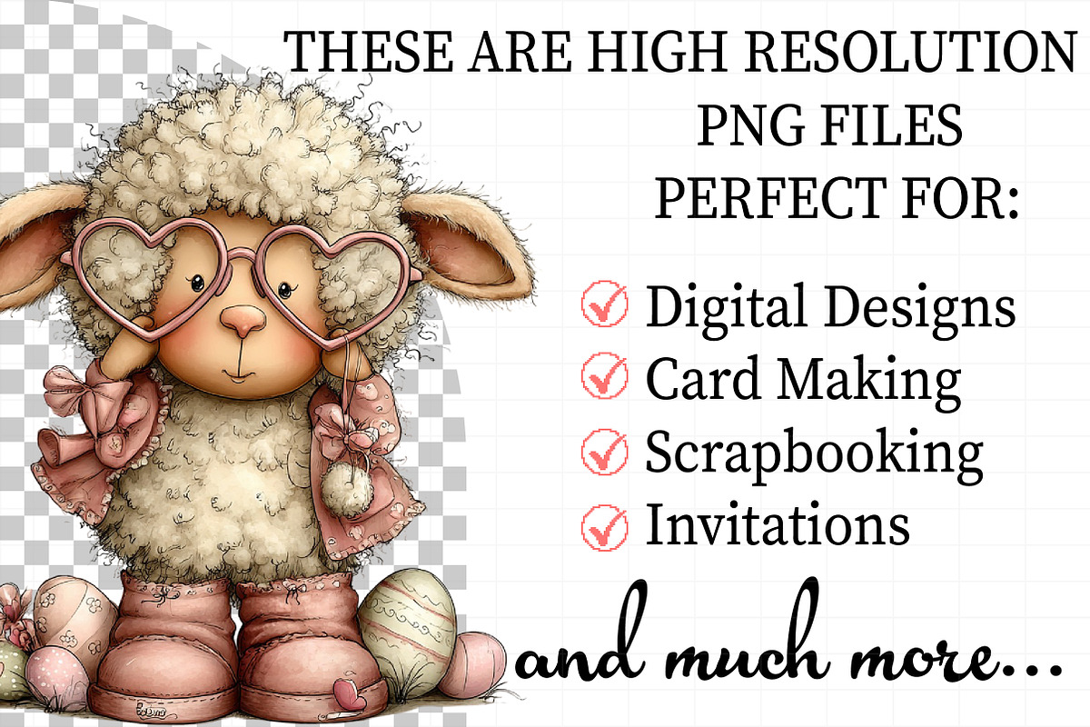 Whimsical Easter Sheep Clipart, an Illustration by Daily.Designs (Photo 2 of 8)