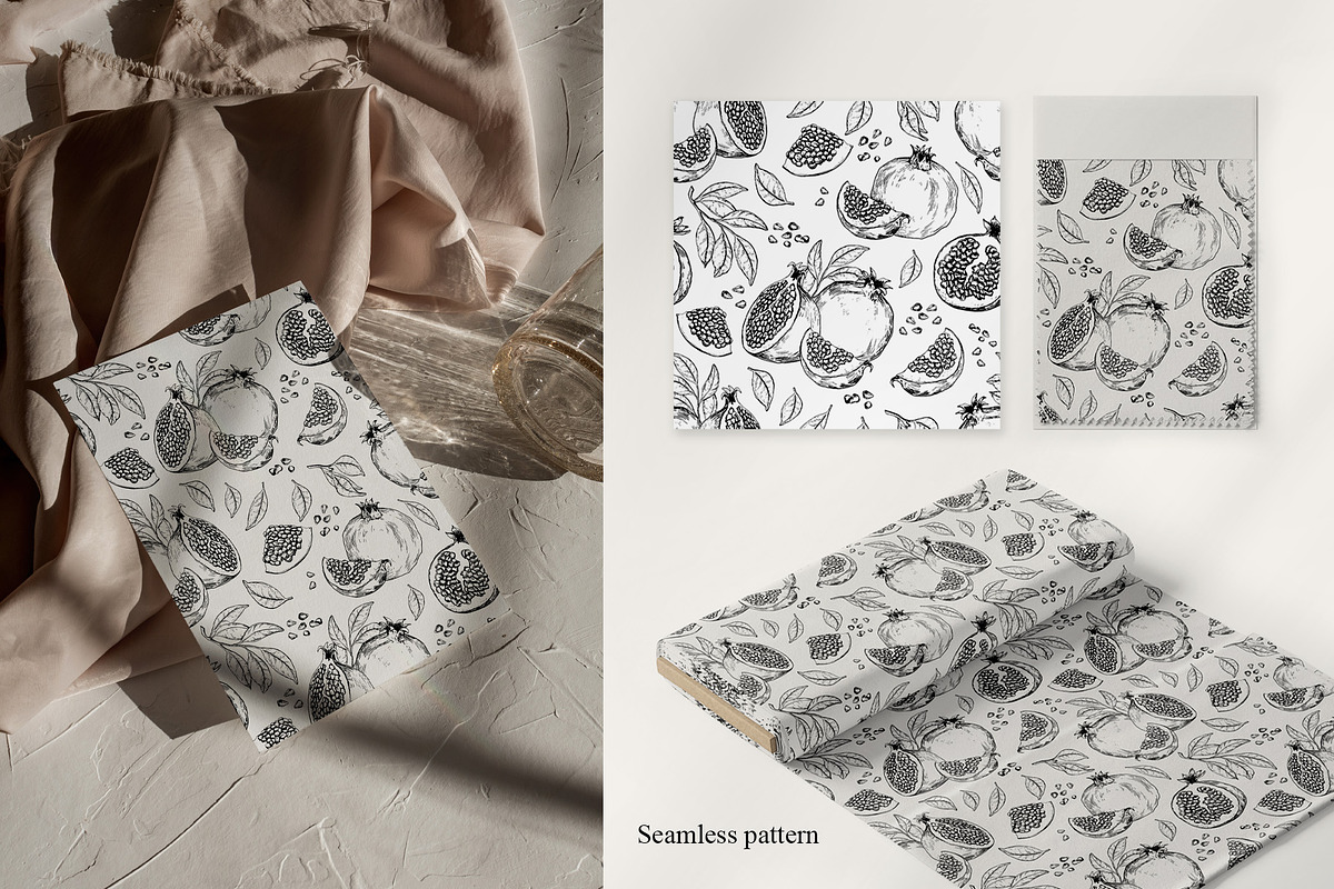 Black & white pomegranates, an Object Graphic by Jeanna Draw (Photo 5 of 8)