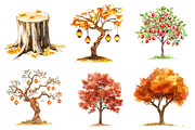 Autumn Trees Clipart, an Illustration by CreationArt (Thumbnail 3 of 5)
