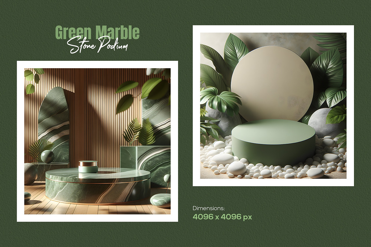 20 Green Marble Stone Podium Bundle, a Background Photo by zahidhossainalif (Photo 5 of 11)