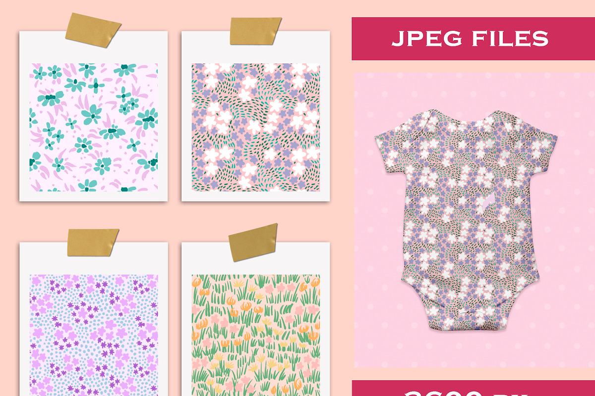 Retro Ditsy Seamless Patterns, a Pattern Graphic by Lagmar Design (Photo 9 of 12)