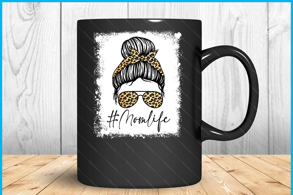 Mom Life Bleached Leopard Messy Bun, a Graphic by Creativeusart (Photo 2 of 4)