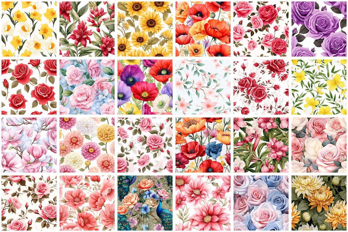 Spring Flowers Seamless Pattern, a Pattern Graphic by Forhadx5 (Photo 10 of 20)