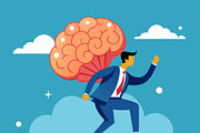 Businessman with large brain, a Person Illustration by SouravDesign (Thumbnail 3 of 3)