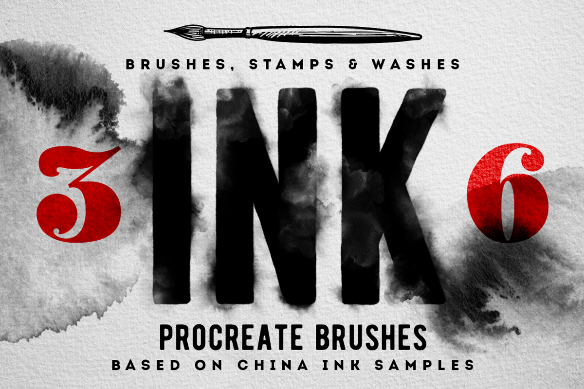 Procreate Ink brushes , set of 36
