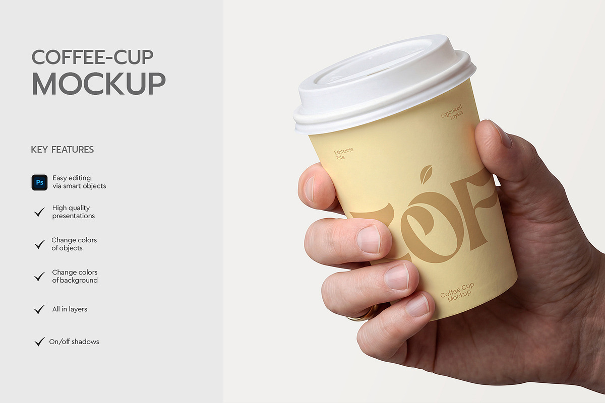 Takeaway Coffee Cup Mockup Template, a Cups & Container Mockup by graphypix (Photo 2 of 4)