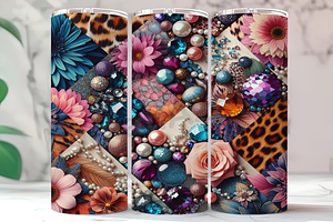 Colorful Floral Leopard Tumbler, an Arts & Entertainment Photo by LamanAzalea